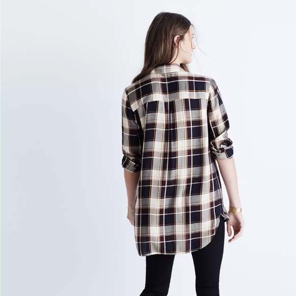 MADEWELL Classic Ex-Boyfriend Button Down Shirt in Hanna Plaid Size Small - Picture 2 of 10